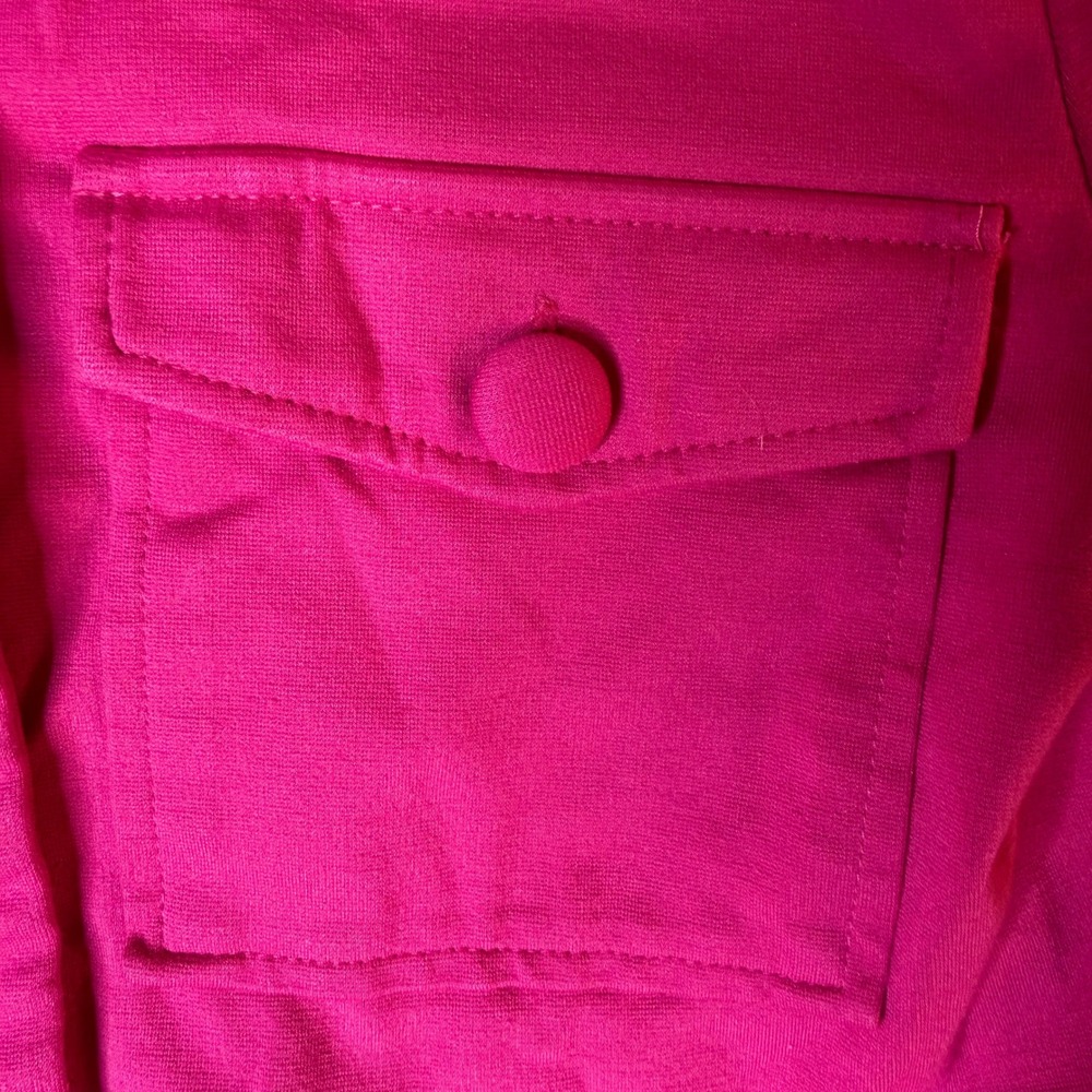 Nicole Miller New York Hot Pink Button Front Cropped Jacket Size S Barbiecore - Picture 7 of 16